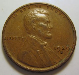 1929 S Early Date Lincoln Cent Coin Penny (219ah) photo