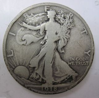 1918 D Silver Walking Liberty Half Dollar (218e) photo