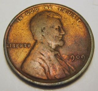 1909 Early Date Lincoln Cent Coin Penny (219x) photo