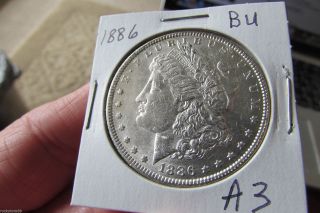 1886 Morgan Dollar 90% Silver High Bu Luster A3 photo