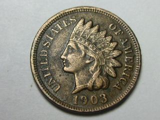 1903,  Indian Head Cent,  Very Sharp Coin photo