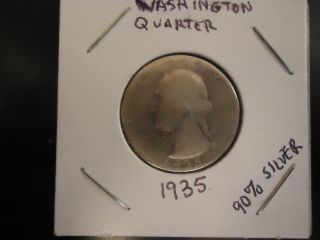 1935 Washington Quarter 90% Silver In Flip photo