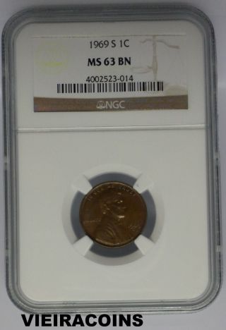 1969 - S Lincoln 1c - Certified By: Ngc Ms63 Bn - 1010 photo