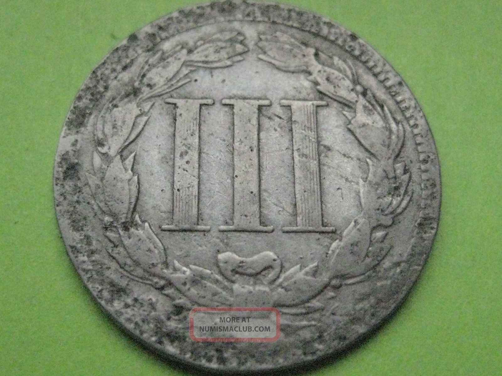 1868 Three 3 Cent Nickel - Good/vg Details