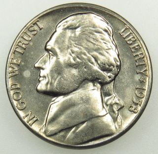 1958 D Uncirculated Jefferson Nickel (b01) photo