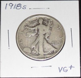 1918s Vg+ Walking Liberty Half Dollar photo