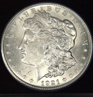 1921 - S Morgan Silver Dollar Choice Bu (c1012) photo