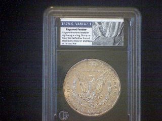 1878 S Morgan Silver Dollar Vam 47.  1 photo
