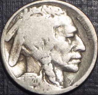 Key Date 1920 - S Buffalo Nickel With Visible Date +nice Details Low photo