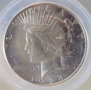 1923 - S Peace Silver Dollar Coin Ms61 photo