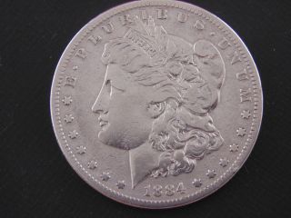 Us Morgan Silver Dollar,  1884 - S photo