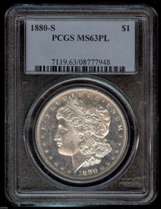 1880 - S Morgan Silver Dollar Pcgs Ms63 Pl 