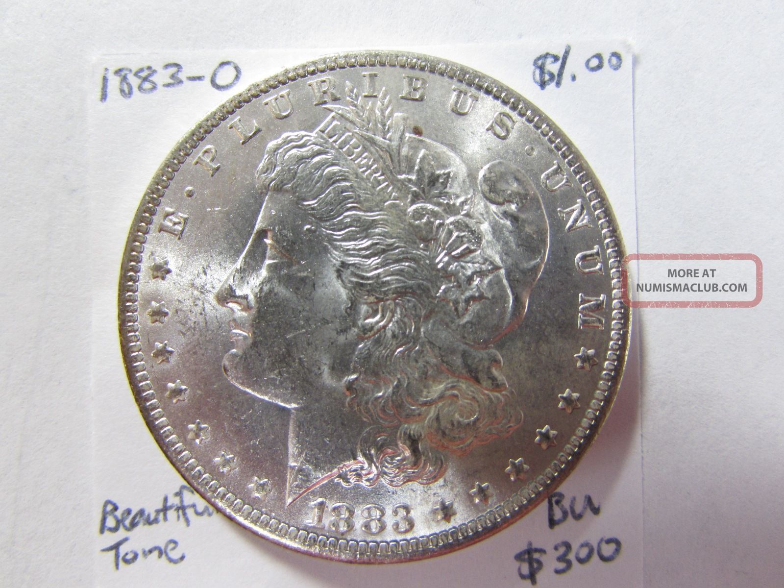1883 - O $1 Morgan Silver Dollar Toned Crescent Reverse