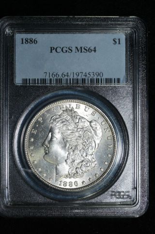 1886 Morgan Silver Dollar Pcgs Ms64 photo