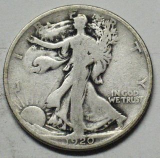1920 Walking Liberty Silver Half Dollar Grading Vg Z258 photo