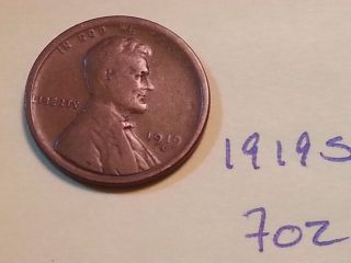 1919 S Lincoln Cent Fine Detail Great Coin (715) Wheat Back Penny photo