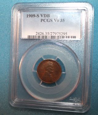One 1909s Vdb Lincoln Wheat Cent Pcgs Vf 35 photo