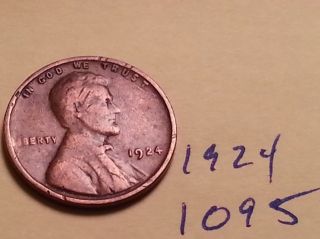 1924 Lincoln Cent Fine Detail Great Coin (1095) Wheat Back Penny photo
