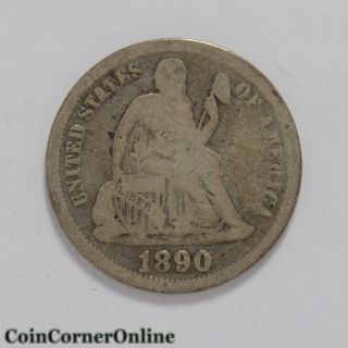 1890 U.  S.  Silver Seated Liberty Dime (ccx1349) photo