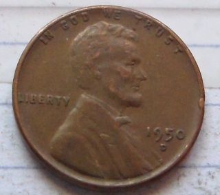 1950 D Circulated Lincoln Wheat Cent. . photo