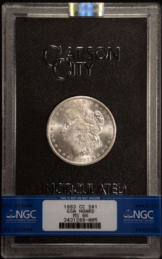 1883 - Cc $1 Gsa Hoard Morgan Silver Dollar Ngc Ms66 photo