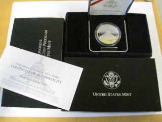 2000 Library Of Congress Proof Silver Dollar Coin,  And photo