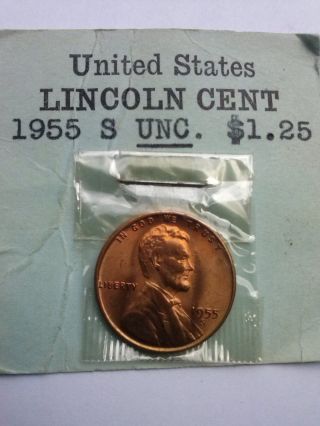 1955 S Lincoln Penny Unc photo