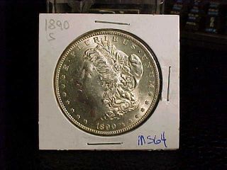 1890 S Rare Morgan Silver Dollar Bu Unc ++++ Buy It Now Or Offer photo