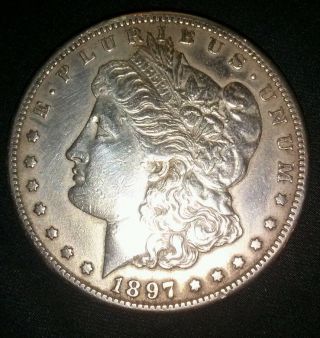 1897 - O Morgan Silver Dollar In Au photo