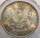 1883 - O Morgan Silver Dollar Graded By Pcgs Ms 64 Iridescent Toning Dollars photo 3