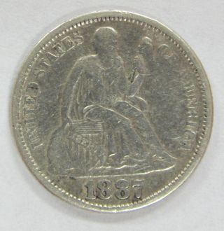 1887 Us Seated Liberty Dime photo