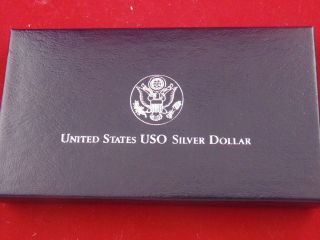 Us Commemortive Coin,  Uso Silver Dollar Proof,  1991 photo