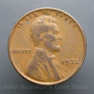 1933 Lincoln Wheat Cent 1c Circulated Us Coin G/vg photo