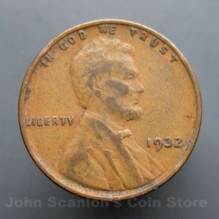 1932 Lincoln Wheat Cent 1c Circulated Us Coin G/vg photo