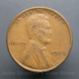 1929 Lincoln Wheat Cent 1c Circulated Us Coin G/vg photo