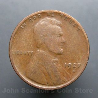 1927 - D Lincoln Wheat Cent 1c Circulated Us Coin G/vg photo