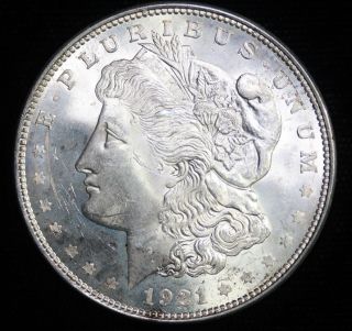 1921 Morgan Silver Dollar Gem Bu Unc Coin photo