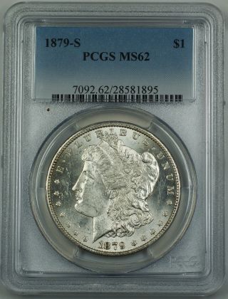 1879 - S Morgan Silver Dollar Coin $1 Pcgs Ms - 62 (better Coin) photo