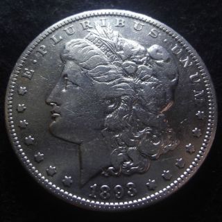 1893 P Morgan Silver Dollar - A Key Vf Coin From The Philadelphia photo