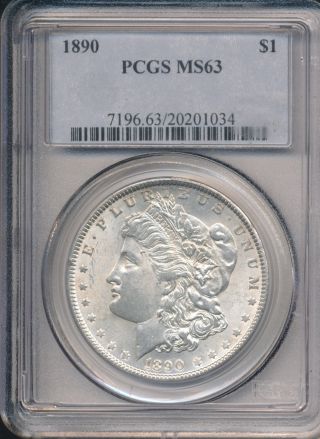 1890 Morgan Silver Dollar - Coin Pcgs Certified Ms63 photo