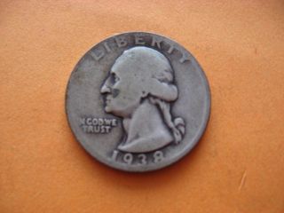 One 1938 - S Washington Quarter Ungraded Coin photo