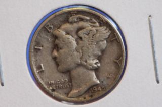 1945 10c Mercury Dime Circulated Coin $coin Store 1661 photo