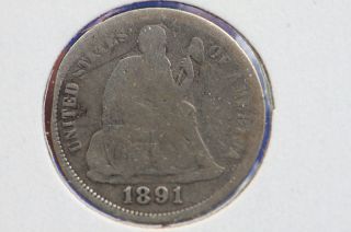 1891 - O 10c Seated Liberty Dime Well Circulated Type Coin 9928 photo