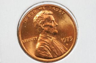 1975 - D 1c Lincoln Memorial Cents Brilliant Uncirculated Red photo