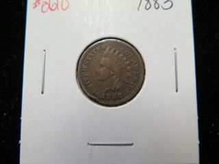 1883 1c,  Indian Head Cent,  Average Circulated Coin.  0610 photo