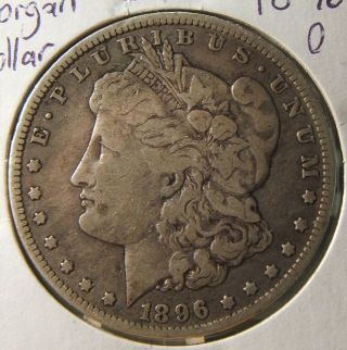 1896 - O Morgan Silver Dollar Vf - Xf Better Date photo