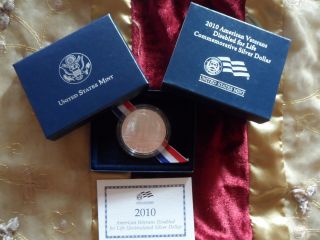 2010 Usa Silver Dollar - American Veterens Disabled For Life & photo