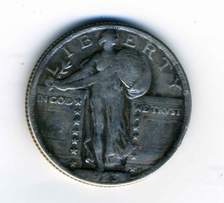 1923 Standing Liberty Quarter Dollar Fine/xf 90% Silver photo