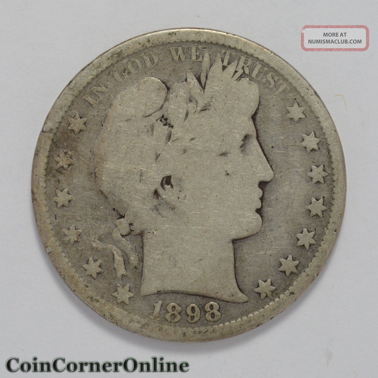 1898 - S U. S. Silver Barber Half Dollar (ccx1362)