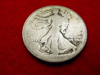 1916 - S Walking Liberty Half Dollar Good Coin 8 photo